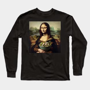 Mona Lisa Pistachio Delight Tee - National Pistachio Day Special Long Sleeve T-Shirt